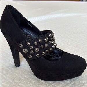 Gianni Bini Black Mary-Jane Studded Heels
